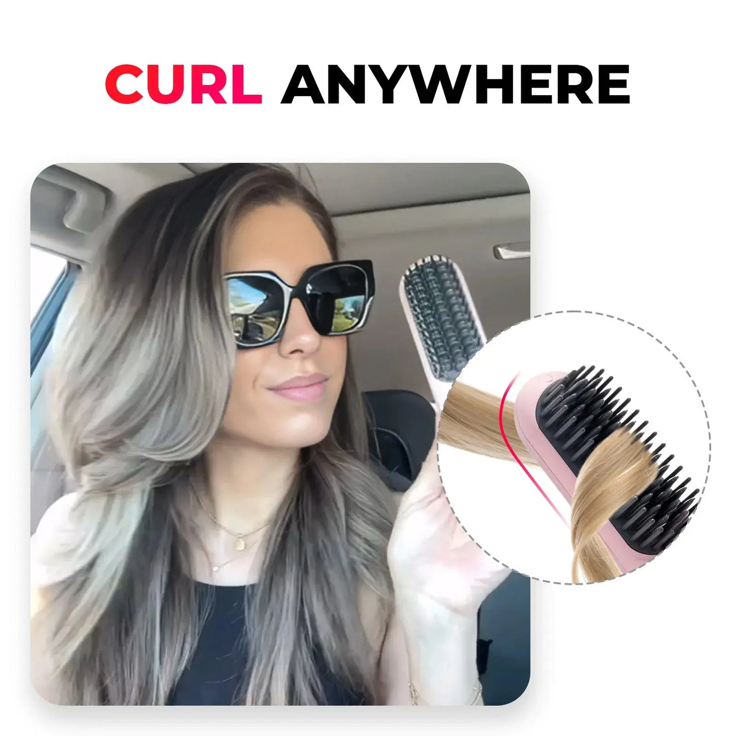 Portable Hair Straightener Brush