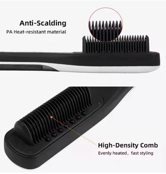 Hair Straightening Brush  - Black